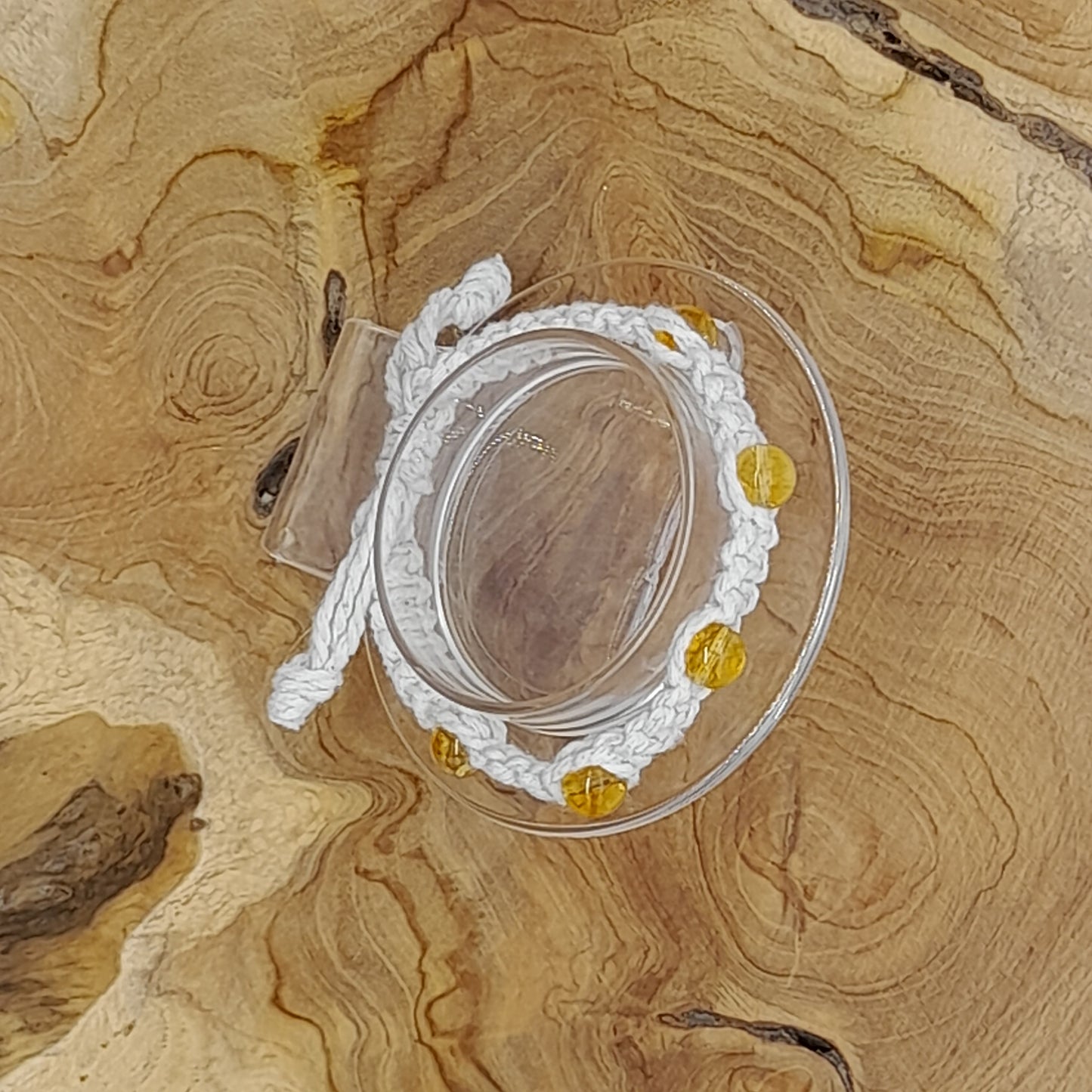 BRACELET MACRAMÉ EN PIERRE DE CITRINE - AJUSTABLE & MIXTE, UNIQUE & ARTISANAL