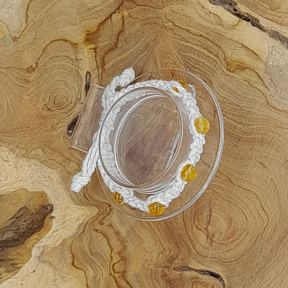 BRACELET MACRAMÉ EN PIERRE DE CITRINE - AJUSTABLE & MIXTE, UNIQUE & ARTISANAL