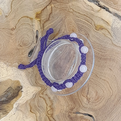 BRACELET MACRAMÉ EN PIERRE DE QUARTZ ROSE - AJUSTABLE & MIXTE, UNIQUE & ARTISANAL