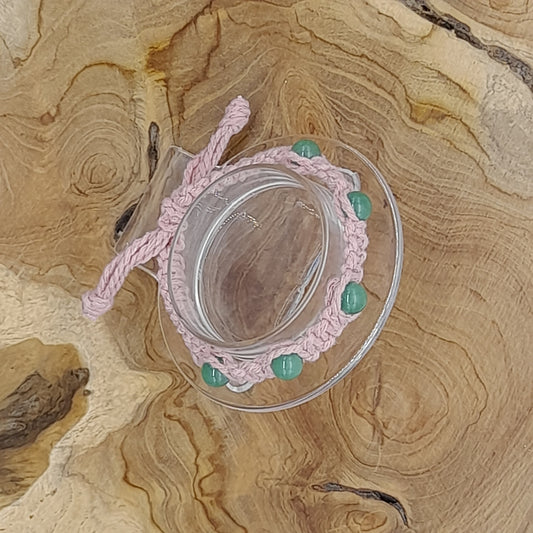 BRACELET MACRAMÉ EN PIERRE AVENTURINE VERTE - AJUSTABLE & MIXTE, UNIQUE & ARTISANAL