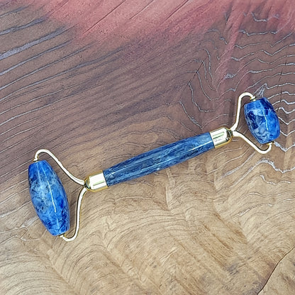 OUTIL de BEAUTÉ « 2 ROULEAUX » EN PIERRE DE SODALITE N°2 - MASSAGE & ANTI-ÂGE