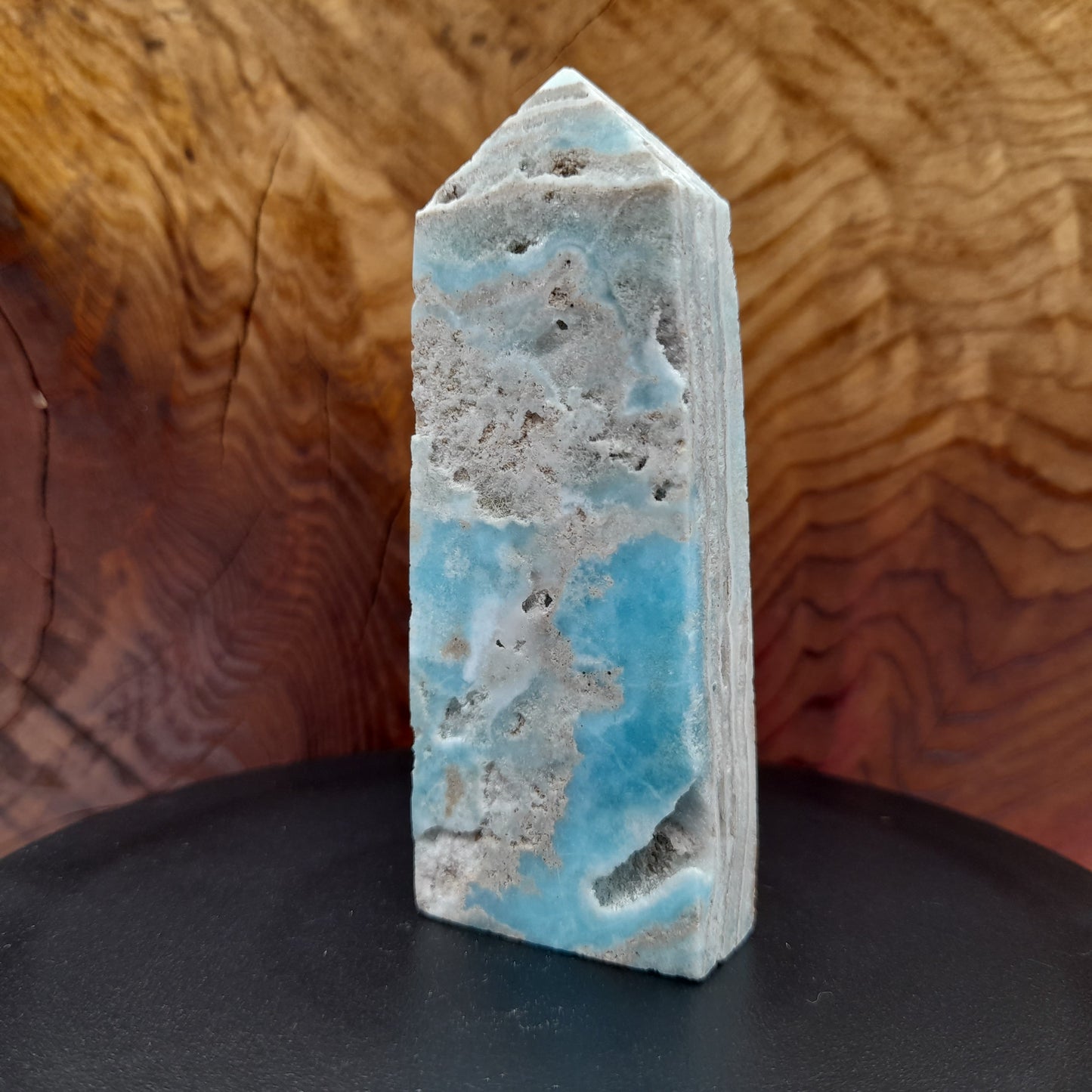 TOURS LARGES en POINTES EN PIERRE ARAGONITE BLEUE AU CHOIX - UNIQUES & ARTISANALES