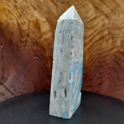 TOURS LARGES en POINTES EN PIERRE ARAGONITE BLEUE AU CHOIX - UNIQUES & ARTISANALES