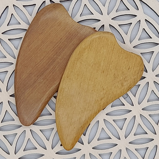 GRAND OUTIL de BEAUTÉ " GUA SHA " EN BOIS NATUREL - MASSAGE - ANTI-ÂGE - ARTISANAL ET UNIQUE