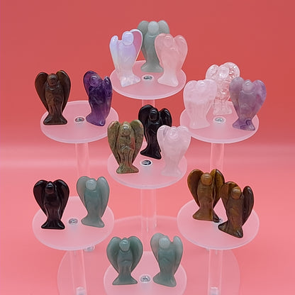 ANGE GARDIEN SCULPTÉ EN PIERRE UNAKITE - UNIQUE & ARTISANAL