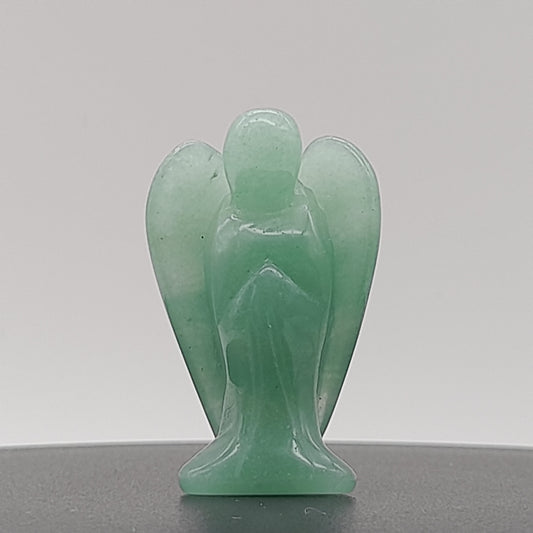 ANGE GARDIEN SCULPTÉ EN PIERRE AVENTURINE VERTE - UNIQUE & ARTISANAL