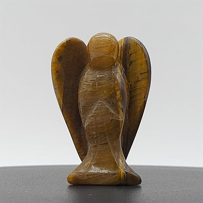 ANGE GARDIEN SCULPTÉ EN PIERRE OEIL DU TIGRE - UNIQUE,ORIGINAL & ARTISANAL