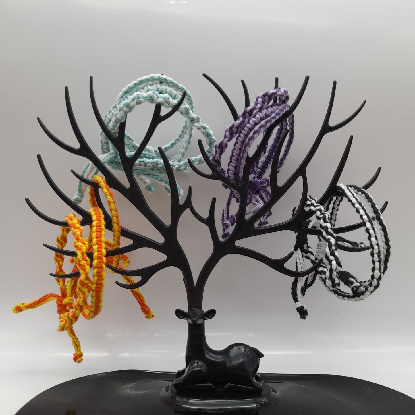 BRACELETS EN MACRAMÉ BICOLORES - 3 TYPES DE NOEUDS - AJUSTABLES & MIXTES, UNIQUES & ARTISANAUX