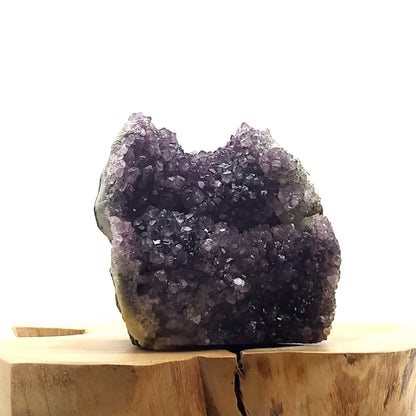 DEMI-GÉODE OU GRANDE DRUSE N°104 " TÊTE DE CHAT " EN CRISTAUX AMÉTHYSTE - PIERRE UNIQUE & ARTISANALE