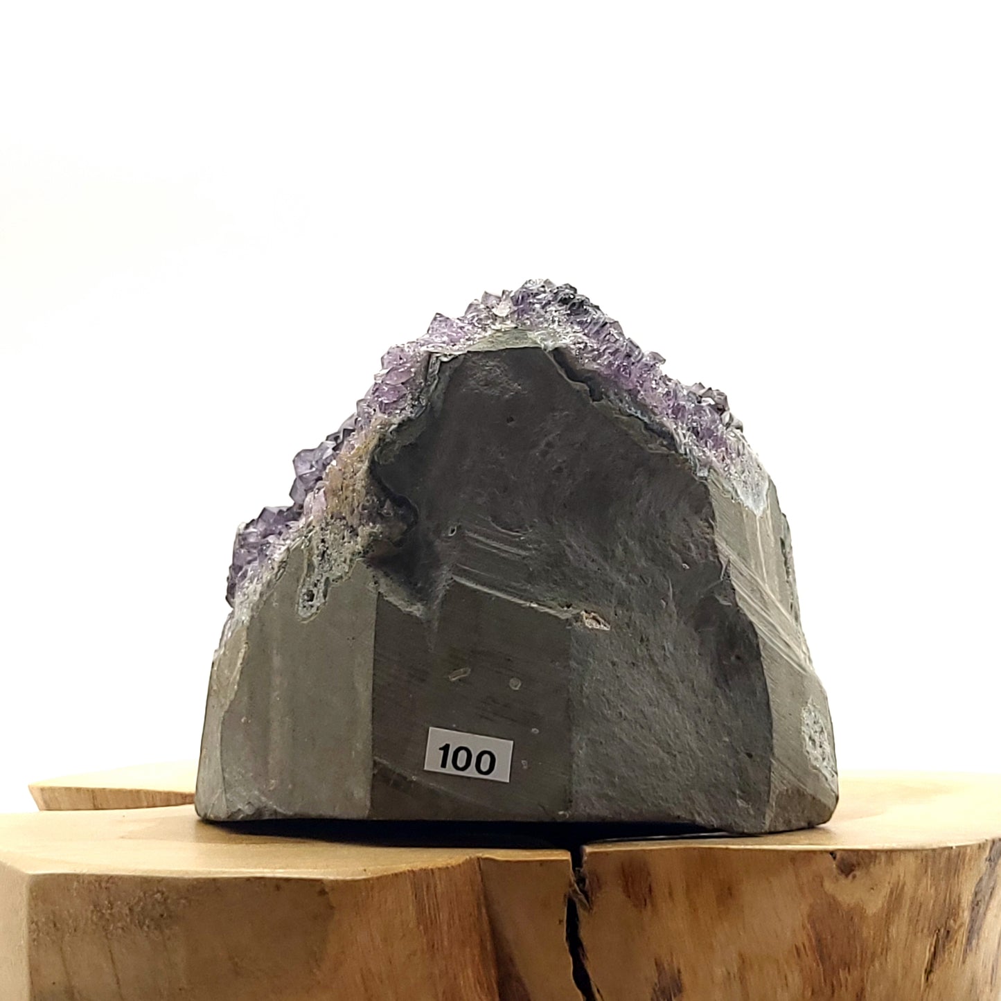 DEMI-GEODE OU GRANDE DRUSE N°100 EN CRISTAUX AMÉTHYSTE - PIERRE UNIQUE & ARTISANALE