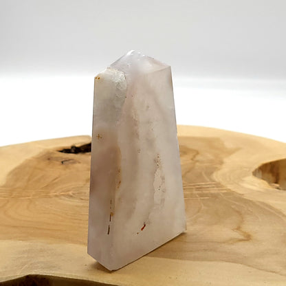 TOUR LARGE en POINTE EN PIERRE AGATE BLANCHE N°1- UNIQUE & ARTISANALE