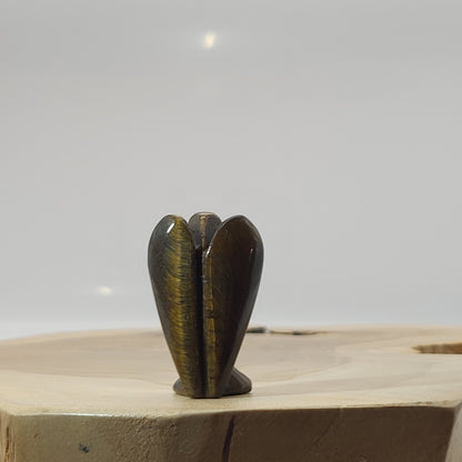 ANGE GARDIEN SCULPTÉ EN PIERRE OEIL DU TIGRE - UNIQUE,ORIGINAL & ARTISANAL