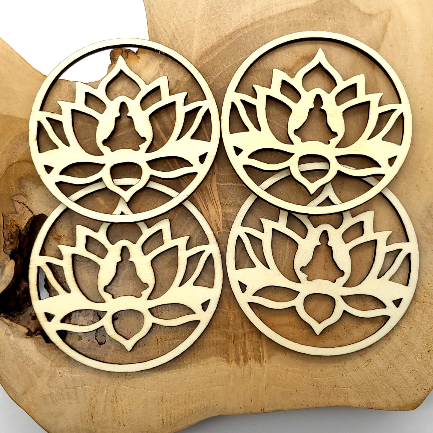 DÉCOS FLEURS DE LOTUS + BOUDDHAS EN DESSOUS DE VERRES - ARTISANAUX, UNIQUES & ORIGINAUX