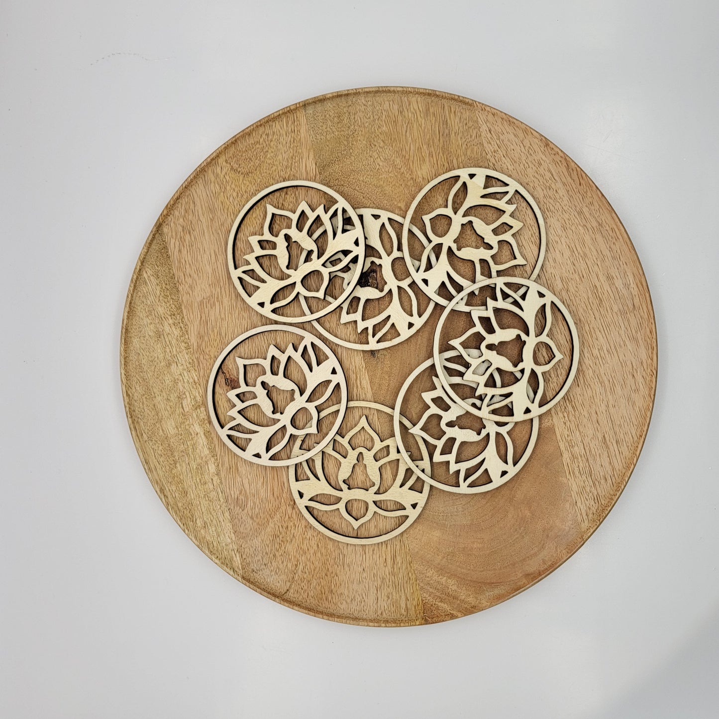 DÉCOS FLEURS DE LOTUS + BOUDDHAS EN DESSOUS DE VERRES - ARTISANAUX, UNIQUES & ORIGINAUX