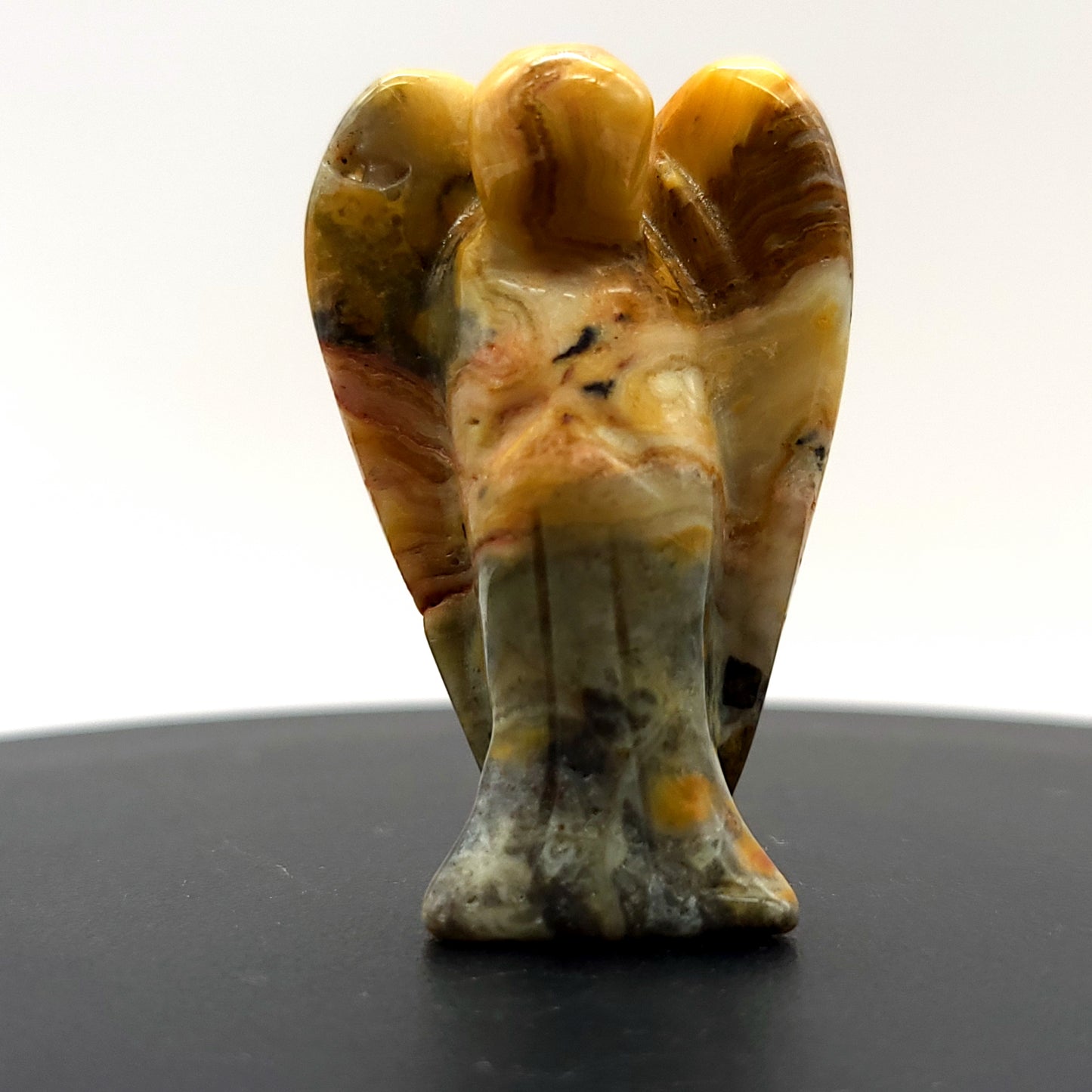 ANGE GARDIEN SCULPTÉ EN PIERRE AGATE CRAZY LACE - UNIQUE & ARTISANAL