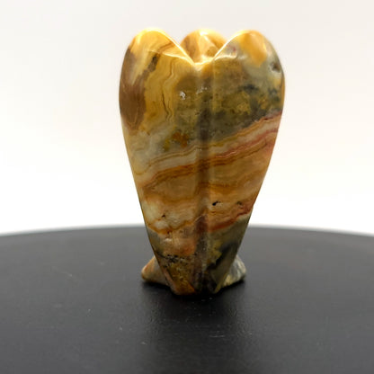 ANGE GARDIEN SCULPTÉ EN PIERRE AGATE CRAZY LACE - UNIQUE & ARTISANAL