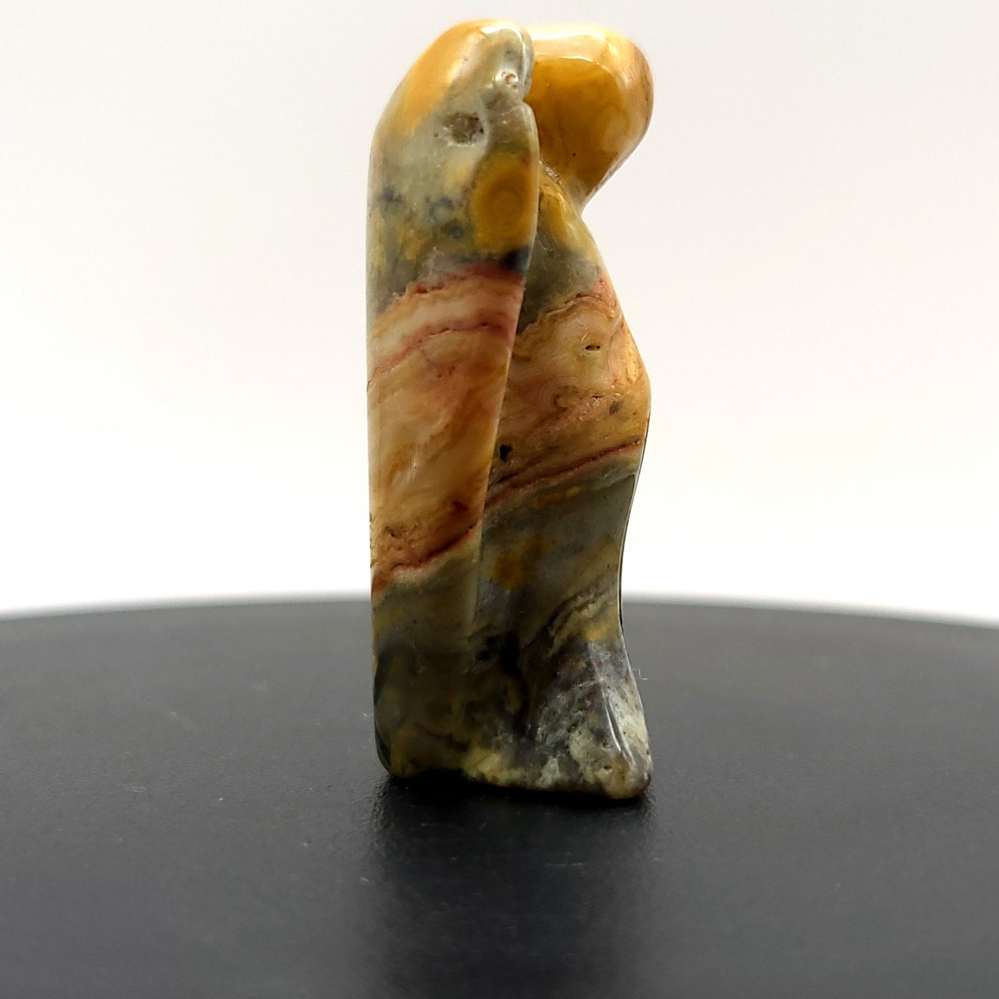 ANGE GARDIEN SCULPTÉ EN PIERRE AGATE CRAZY LACE - UNIQUE & ARTISANAL