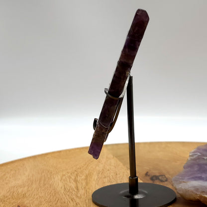 GRAND PAPILLON EN PIERRE AMÉTHYSTE N°4 SUR SOCLE EN MÉTAL - DÉCORATION ARTISANALE, ORIGINALE & UNIQUE AU CHOIX