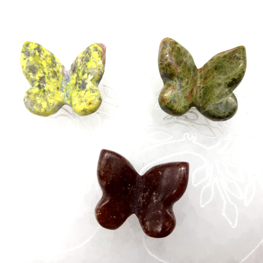 PETITS PAPILLONS ANIMAUX EN PIERRES AU CHOIX - SCULPTURES UNIQUES & ARTISANALES
