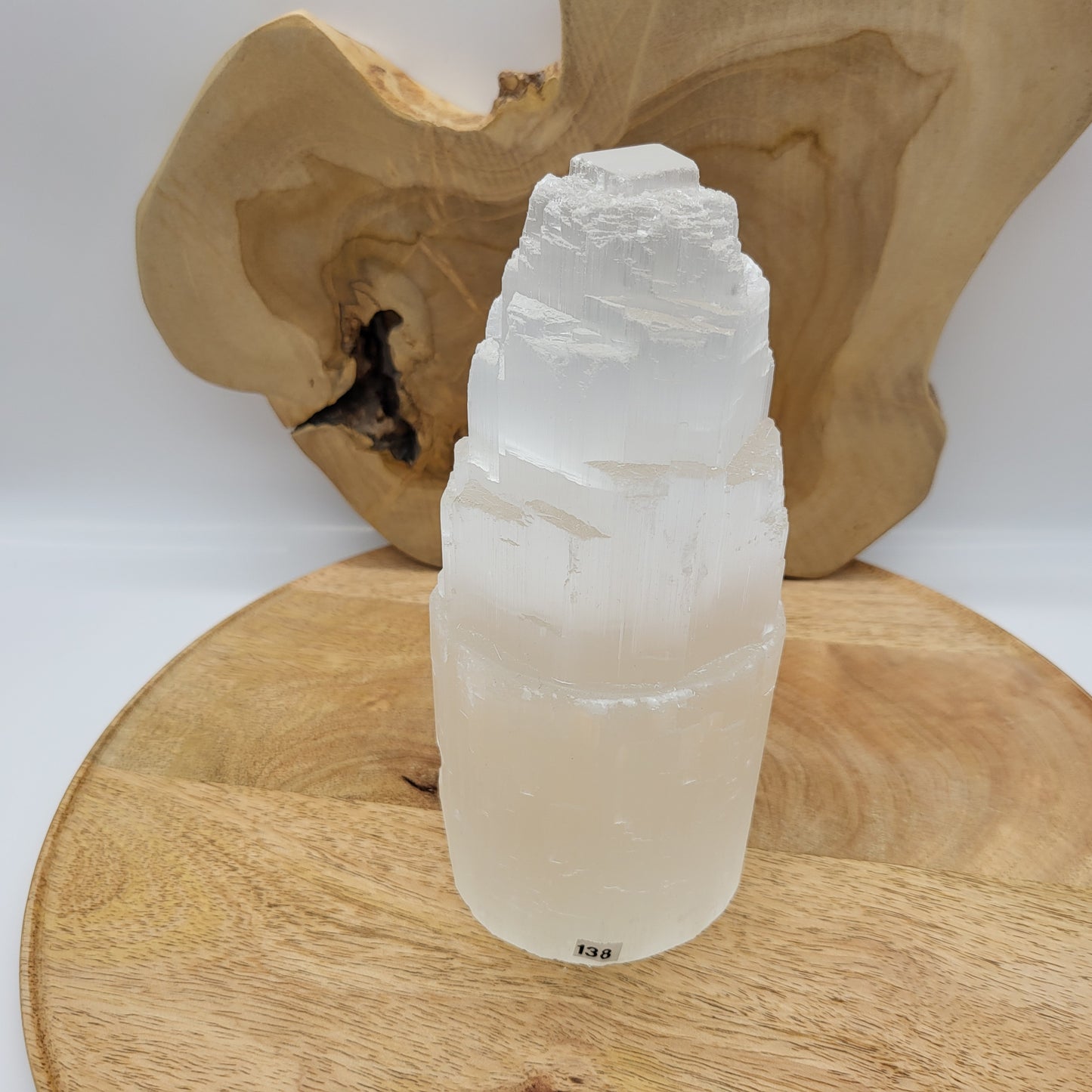 GRANDE LAMPE N°138 TOUR A ÉTAGES EN PIERRE SÉLÉNITE - UNIQUE, ORIGINALE & ARTISANALE