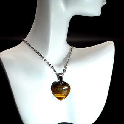 COLLIERS + PENDENTIFS COEURS + ARBRES DE VIE EN PIERRE OEIL DU TIGRE - BIJOUX ARTISANAUX, UNIQUES & ORIGINAUX