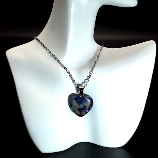 COLLIERS + PENDENTIFS COEURS + ARBRES DE VIE EN PIERRE DE LAPIS LAZULI - BIJOUX ARTISANAUX, UNIQUES & ORIGINAUX