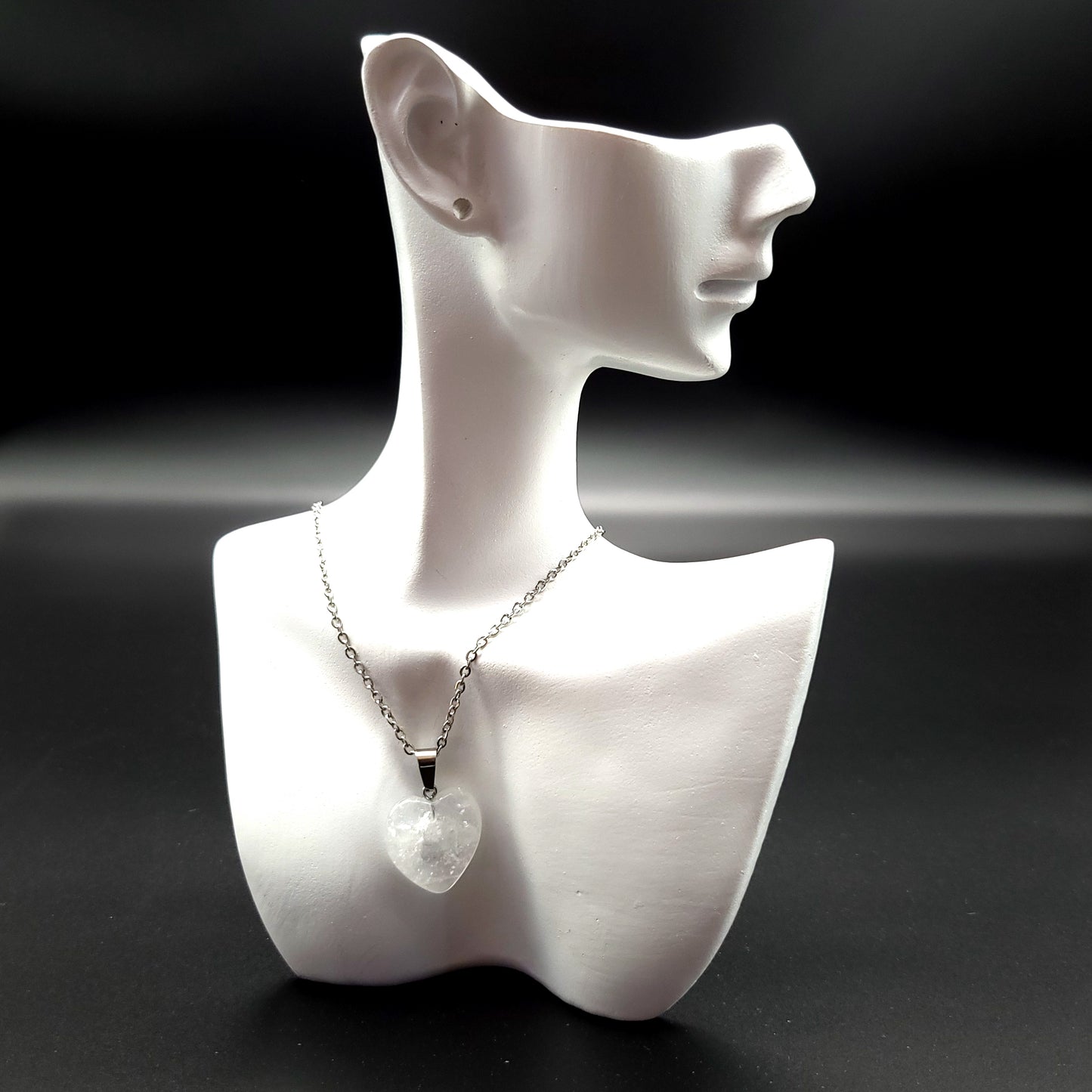 COLLIERS + PENDENTIFS COEURS + ARBRES DE VIE EN PIERRE DE CRISTAL DE ROCHE - BIJOUX ARTISANAUX, UNIQUES & ORIGINAUX