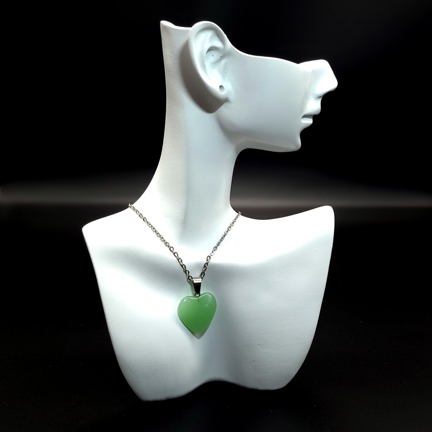 COLLIERS + PENDENTIFS COEURS + ARBRES DE VIE EN PIERRE AVENTURINE VERTE - BIJOUX ARTISANAUX, UNIQUES & ORIGINAUX