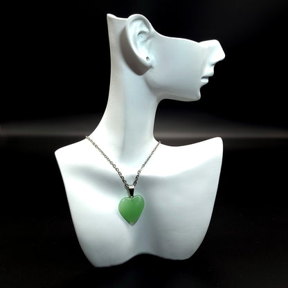 COLLIERS + PENDENTIFS COEURS + ARBRES DE VIE EN PIERRE AVENTURINE VERTE - BIJOUX ARTISANAUX, UNIQUES & ORIGINAUX