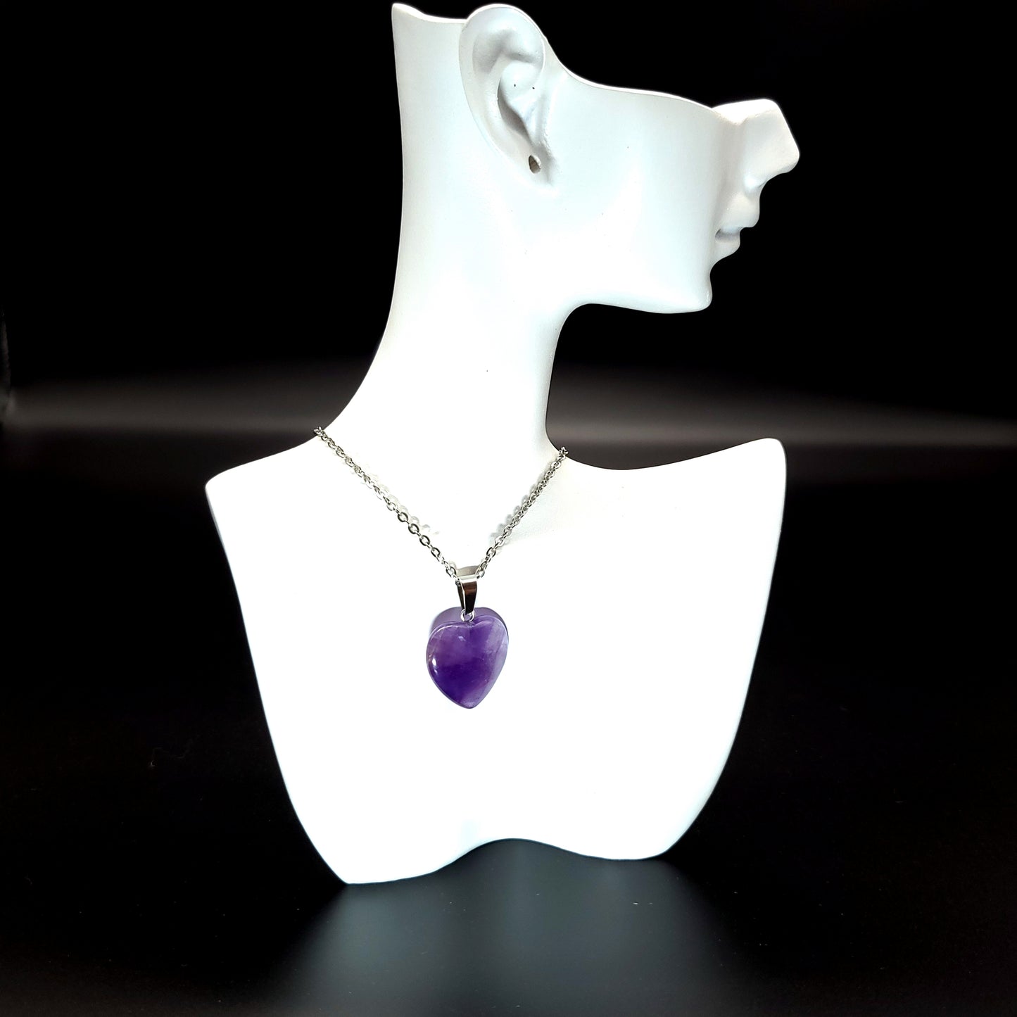 COLLIERS + PENDENTIFS COEURS + ARBRES DE VIE EN PIERRE AMÉTHYSTE - BIJOUX ARTISANAUX, UNIQUES & ORIGINAUX