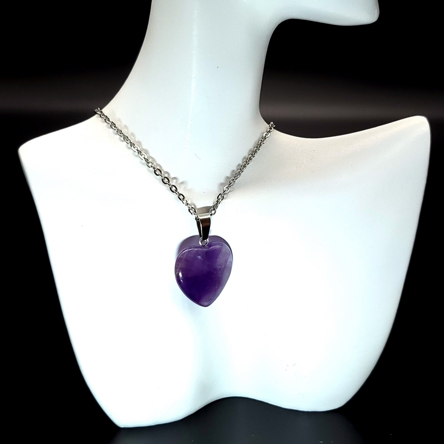 COLLIERS + PENDENTIFS COEURS + ARBRES DE VIE EN PIERRE AMÉTHYSTE - BIJOUX ARTISANAUX, UNIQUES & ORIGINAUX