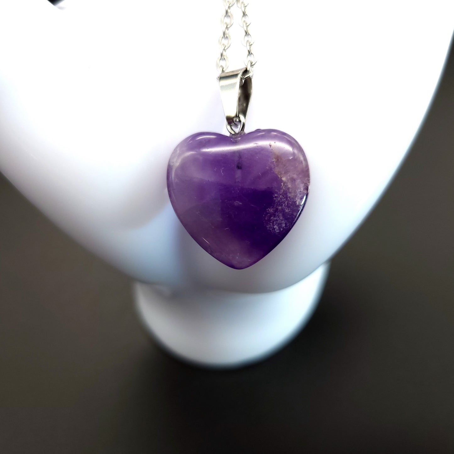 COLLIERS + PENDENTIFS COEURS + ARBRES DE VIE EN PIERRE AMÉTHYSTE - BIJOUX ARTISANAUX, UNIQUES & ORIGINAUX