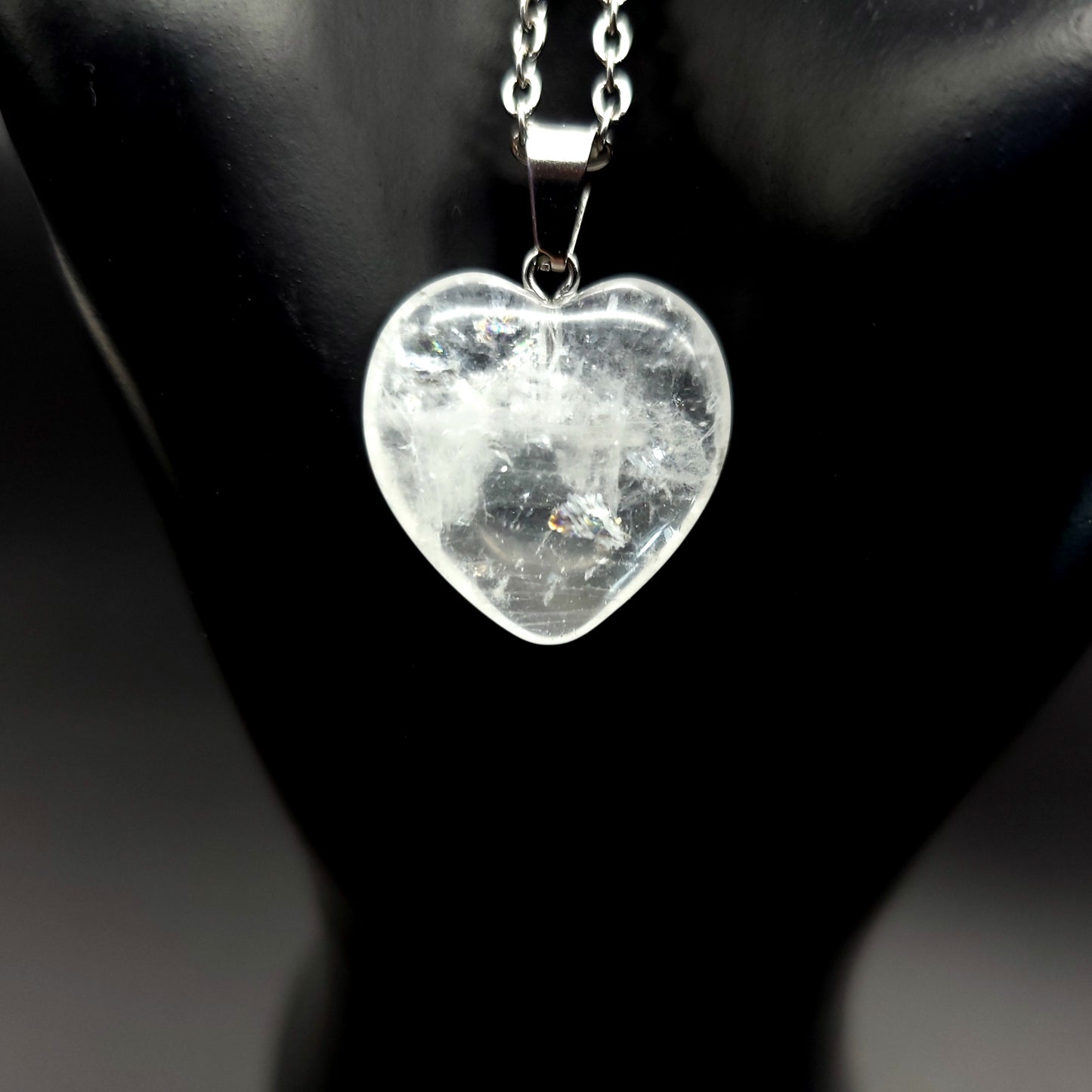 COLLIERS + PENDENTIFS COEURS + ARBRES DE VIE EN PIERRE DE CRISTAL DE ROCHE - BIJOUX ARTISANAUX, UNIQUES & ORIGINAUX