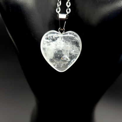 COLLIERS + PENDENTIFS COEURS + ARBRES DE VIE EN PIERRE DE CRISTAL DE ROCHE - BIJOUX ARTISANAUX, UNIQUES & ORIGINAUX