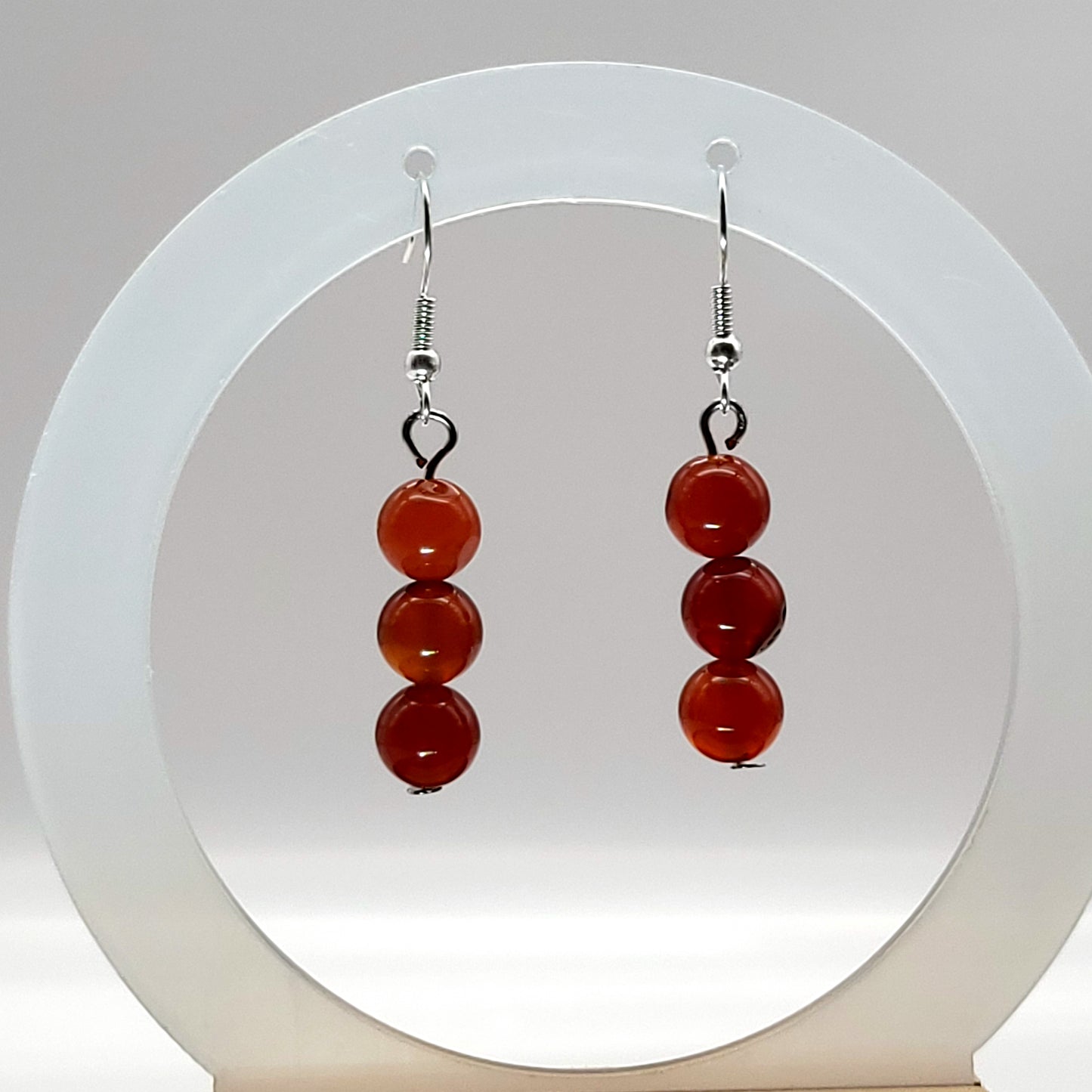 4 MODÈLES DE BOUCLES D'OREILLES EN PIERRE AGATE ORANGE - BIJOUX ARTISANAUX, UNIQUES & ORIGINAUX