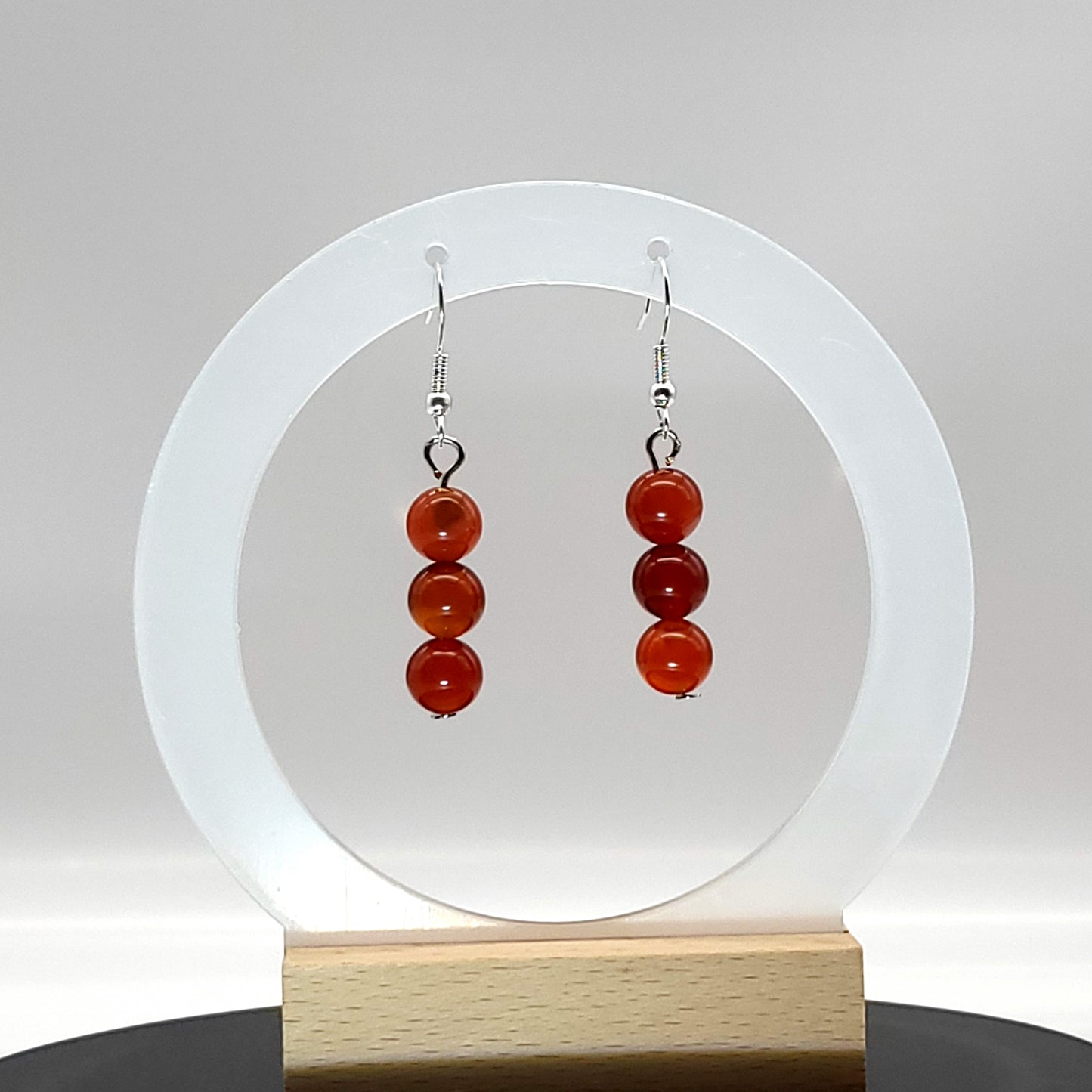 4 MODÈLES DE BOUCLES D'OREILLES EN PIERRE AGATE ORANGE - BIJOUX ARTISANAUX, UNIQUES & ORIGINAUX