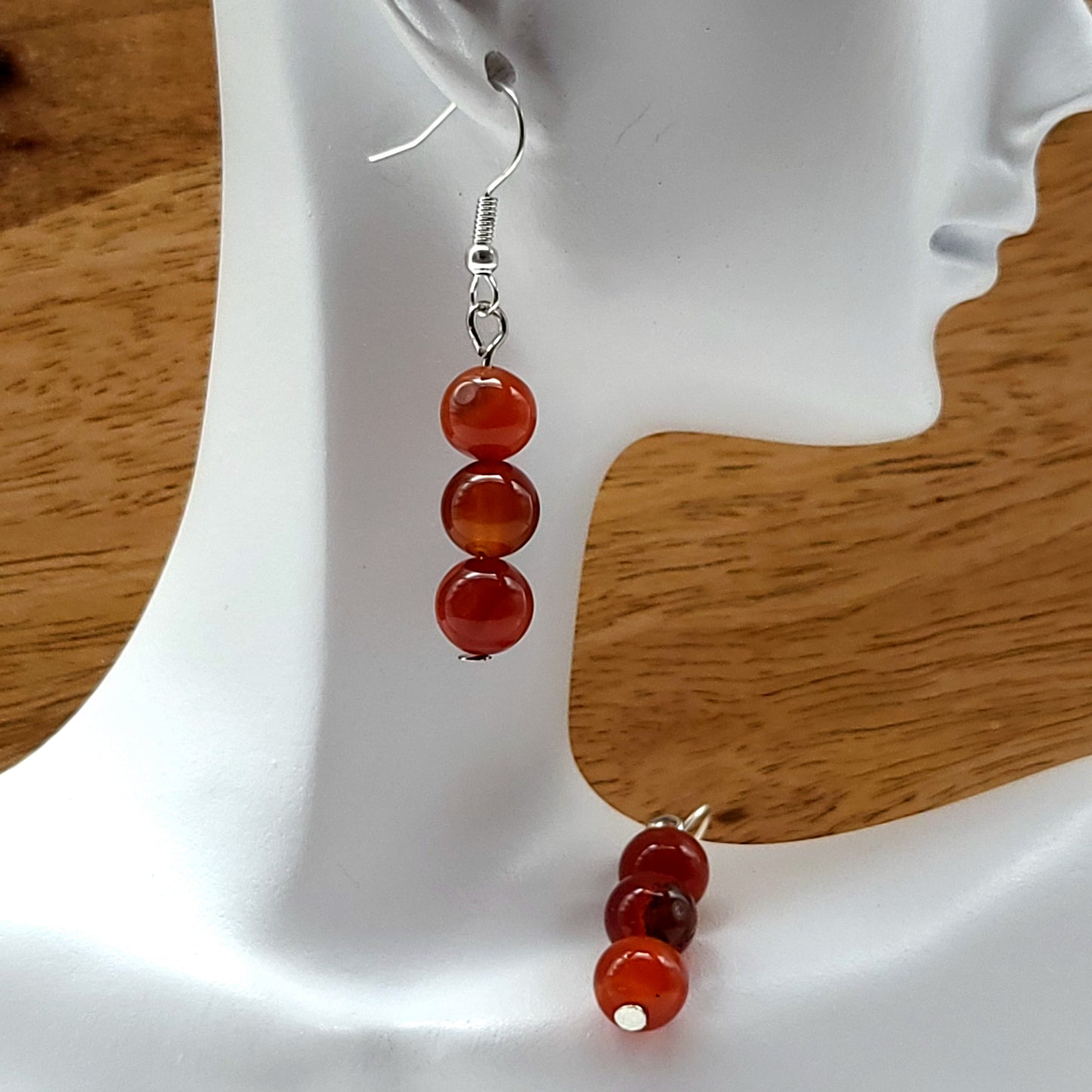 4 MODÈLES DE BOUCLES D'OREILLES EN PIERRE AGATE ORANGE - BIJOUX ARTISANAUX, UNIQUES & ORIGINAUX