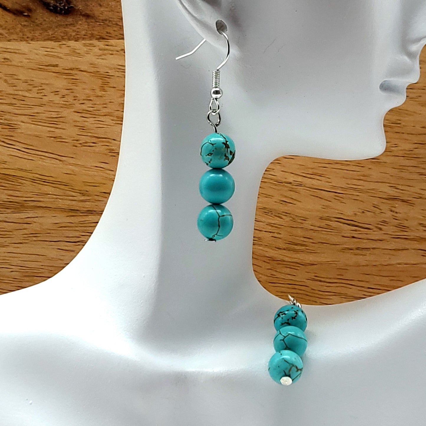 3 MODÈLES DE BOUCLES D'OREILLES EN PIERRE DE TURQUOISE - BIJOUX ARTISANAUX, UNIQUES & ORIGINAUX