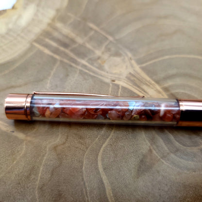 DIVERS STYLOS à BILLES EN PIERRES SEMI-PRÉCIEUSES (base métal doré...) - COULEURS & PIERRES AU CHOIX