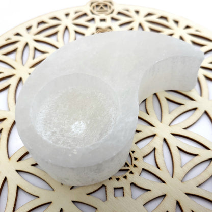 DOUBLE BOUGEOIRS YIN & YANG N°147 BICOLORES EN SELENITE - UNIQUE, ORIGINAL & ARTISANAL