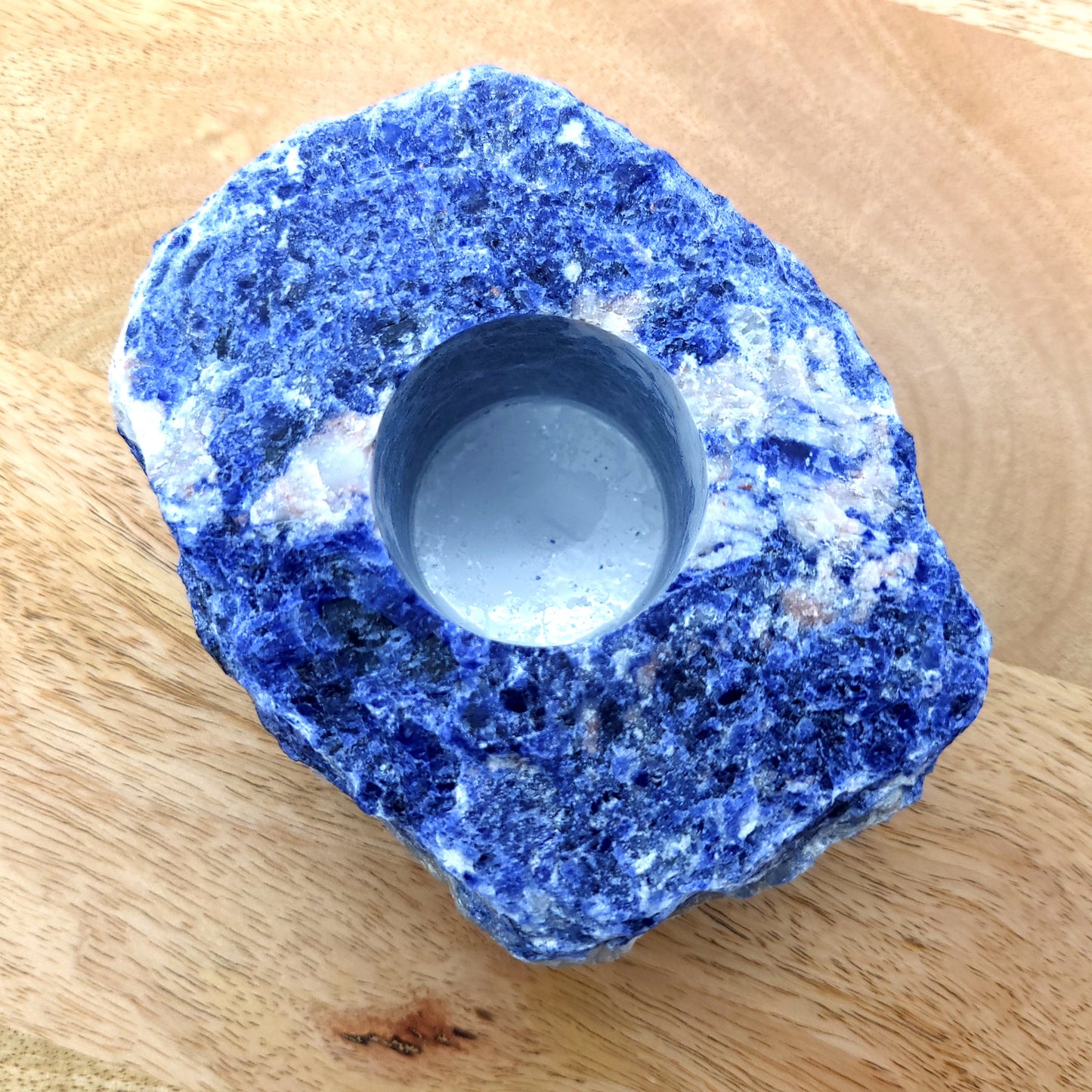 GRAND SUPPORT A BOUGIES N°139 EN SODALITE - UNIQUE & ARTISANAL