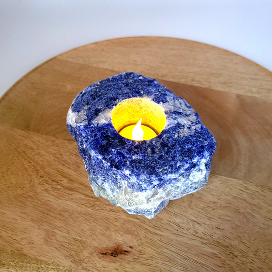 GRAND SUPPORT A BOUGIES N°139 EN SODALITE - UNIQUE & ARTISANAL