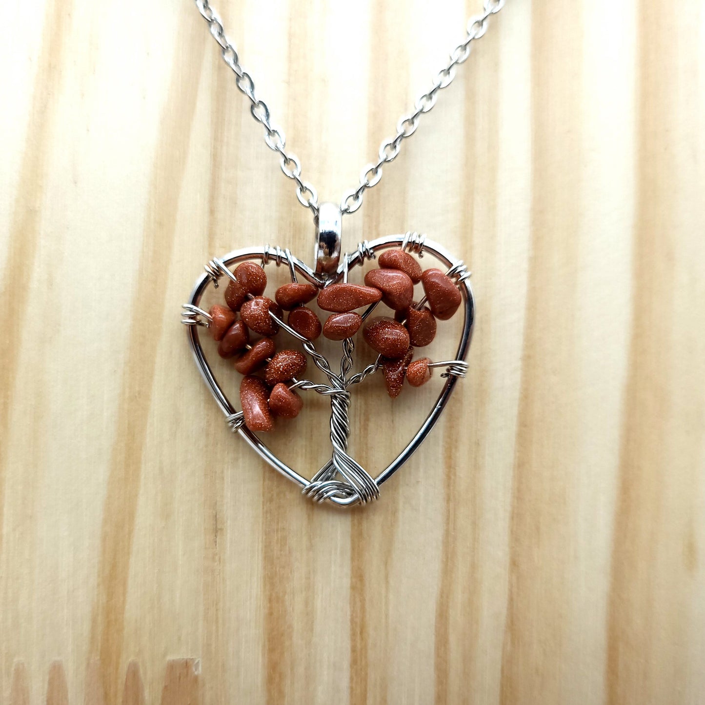 DIVERS COLLIERS + PENDENTIFS ARBRES DE VIE EN GRÈS SABLE DORÉ - BIJOUX FANTAISIES ARTISANAUX, UNIQUES & ORIGINAUX