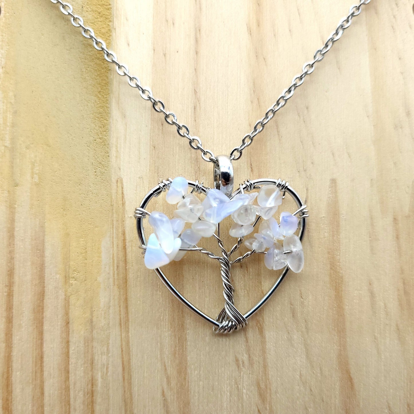 DIVERS COLLIERS + PENDENTIFS ARBRES DE VIE EN OPALITE - BIJOUX FANTAISIES, ARTISANAUX, UNIQUES & ORIGINAUX