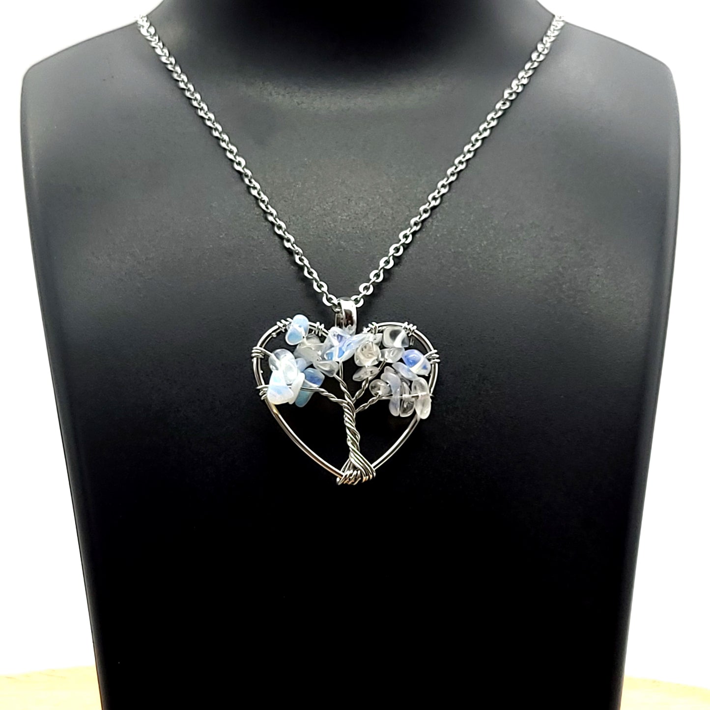 DIVERS COLLIERS + PENDENTIFS ARBRES DE VIE EN OPALITE - BIJOUX FANTAISIES, ARTISANAUX, UNIQUES & ORIGINAUX