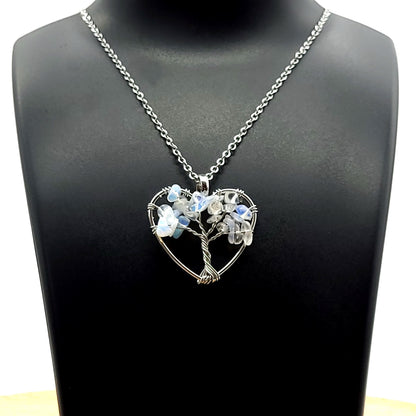 DIVERS COLLIERS + PENDENTIFS ARBRES DE VIE EN OPALITE - BIJOUX FANTAISIES, ARTISANAUX, UNIQUES & ORIGINAUX