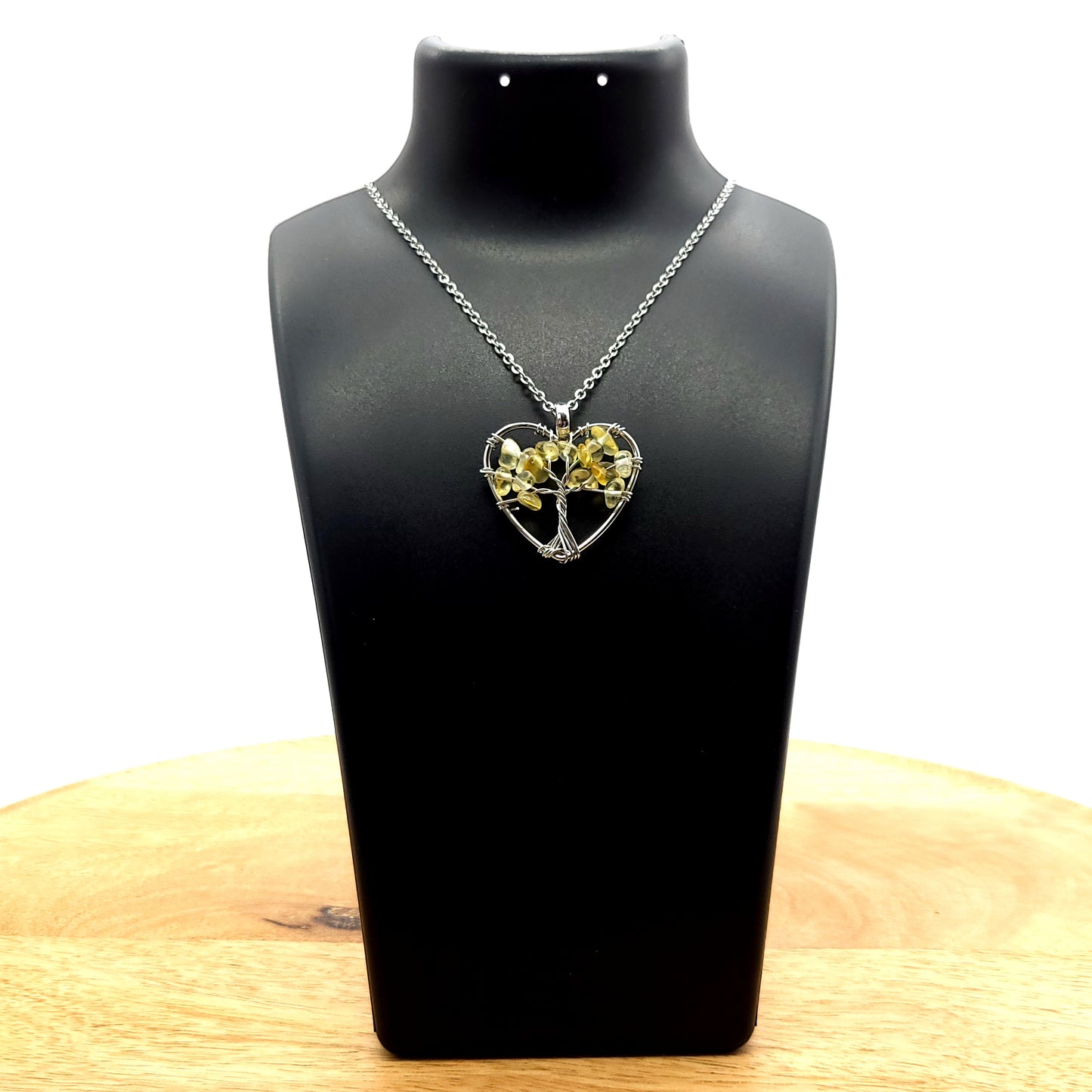 DIVERS COLLIERS + PENDENTIFS ARBRES DE VIE EN PIERRE DE CITRINE - BIJOUX ARTISANAUX, UNIQUES & ORIGINAUX