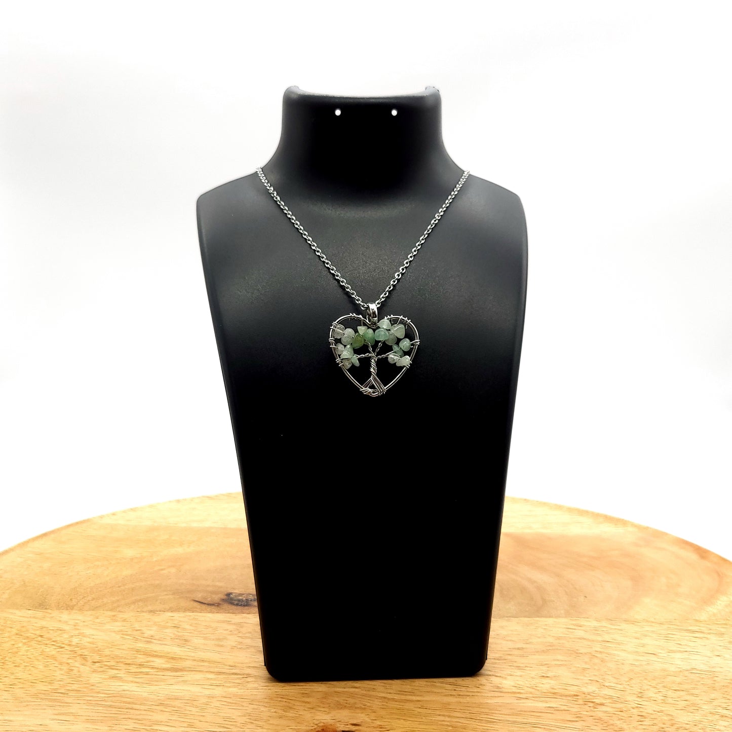 DIVERS COLLIERS + PENDENTIFS ARBRES DE VIE EN PIERRE AVENTURINE VERTE - BIJOUX ARTISANAUX, UNIQUES & ORIGINAUX