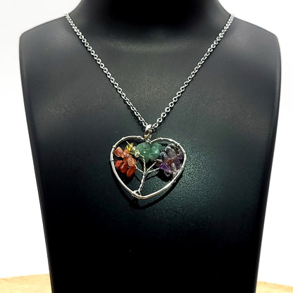 DIVERS COLLIERS + PENDENTIFS ARBRES DE VIE EN PIERRES 7 CHAKRAS - BIJOUX ARTISANAUX, UNIQUES & ORIGINAUX