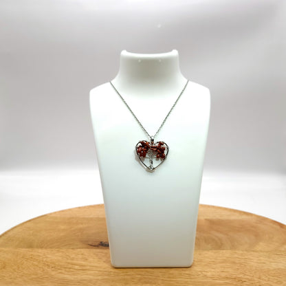 DIVERS COLLIERS + PENDENTIFS ARBRES DE VIE EN PIERRE JASPE ROUGE -BIJOUX ARTISANAUX, UNIQUES & ORIGINAUX